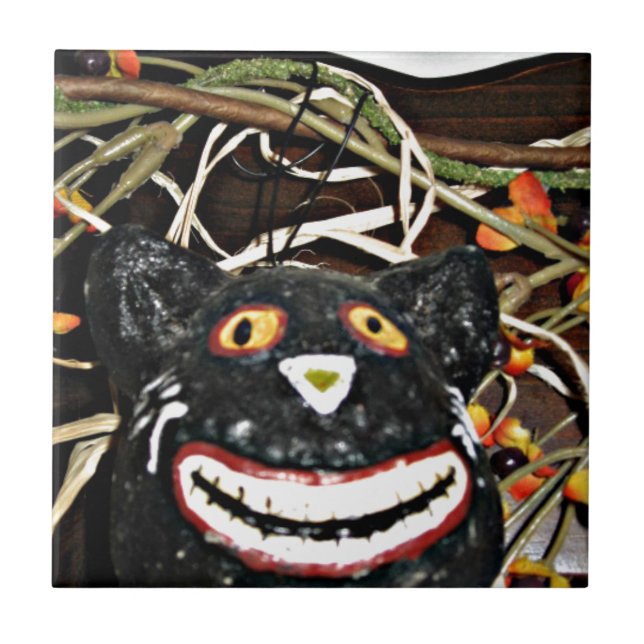 Azulejo De Cerâmica Gato Preto (Frente)