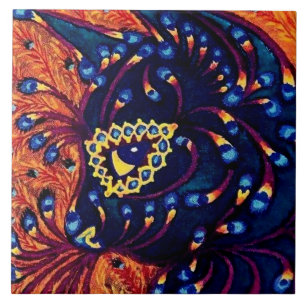 Azulejo De Cerâmica “Gato Psicodélico” por Louis Wain