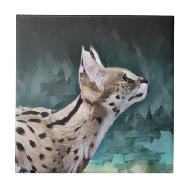 Azulejo De Cerâmica Gato Serval (Frente)