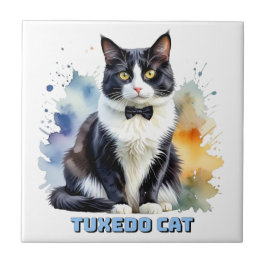 Azulejo De Cerâmica Gato Smoking Elegante