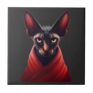 Azulejo De Cerâmica Gato Sphynx- Half Cat, Half Devil, Master Sphynx #