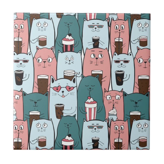 Azulejo De Cerâmica Gatos Cons  (Frente)