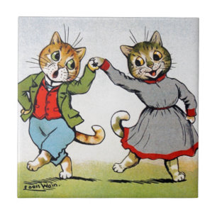 Azulejo De Cerâmica Gatos da dança