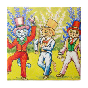 Azulejo De Cerâmica Gatos Dançantes
