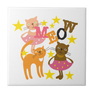 Azulejo De Cerâmica Gatos Dançantes