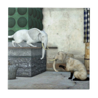 Azulejo De Cerâmica Gatos Elefantes Adoráveis