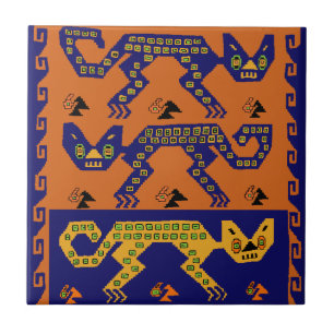 Azulejo De Cerâmica Gatos Tribais Peruanos