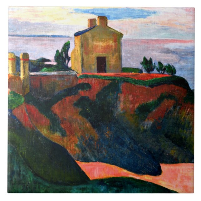 Azulejo De Cerâmica Gauguin - A Casa em Pan-Du (Frente)