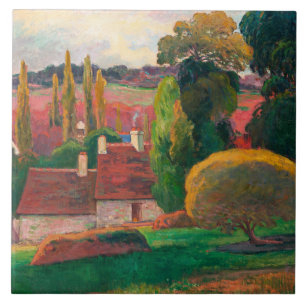 Azulejo De Cerâmica Gauguin - Uma Fazenda na Bretanha