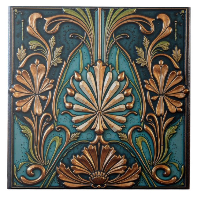 Azulejo De Cerâmica Gavinhas de Cobre (Frente)