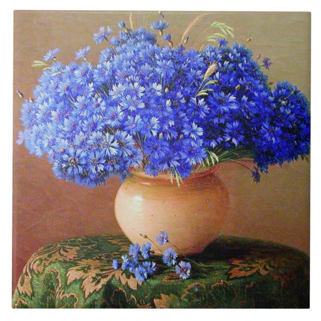 Azulejo De Cerâmica Gavril Kondratenko - Cornflower (Frente)
