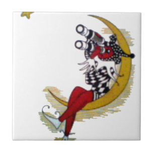 Azulejo De Cerâmica Gaze Cósmica: Elf na Aventura da Lua