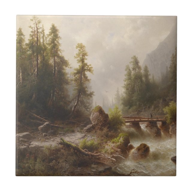 Azulejo De Cerâmica Gebirgsbach - Albert Rieger (Frente)