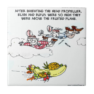 Azulejo De Cerâmica Geeks Acima do Avião Frutado Engraçado