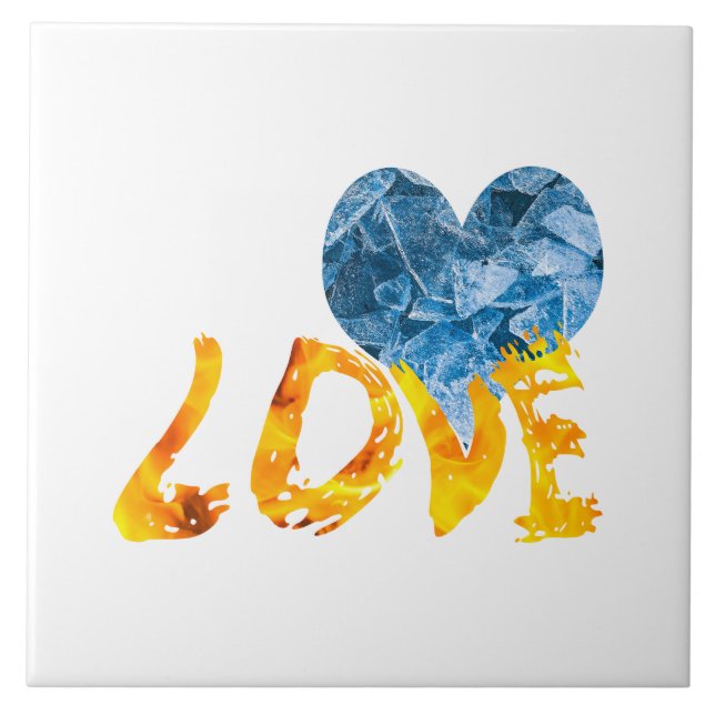 Azulejo De Cerâmica Gelo - Aquecimento do Amor (Frente)