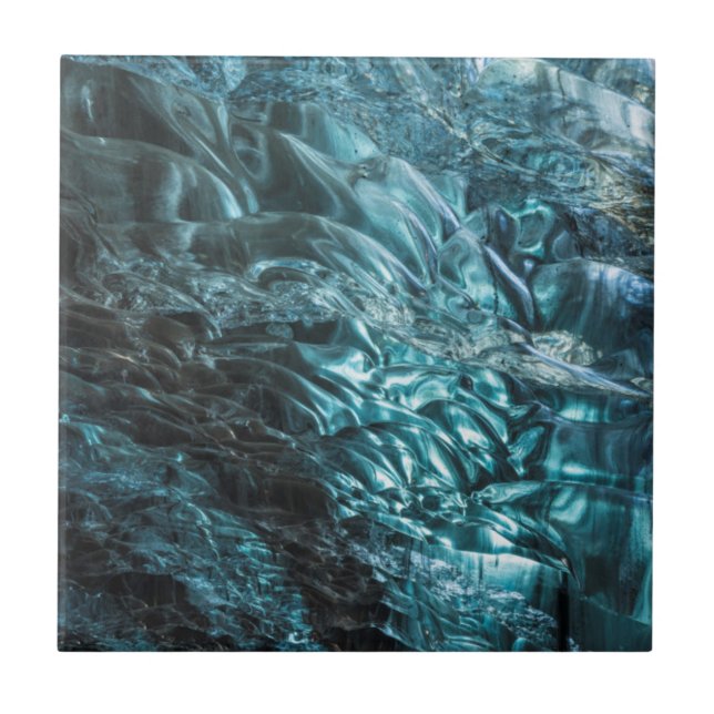 Azulejo De Cerâmica Gelo azul de uma caverna de gelo, Islândia (Frente)