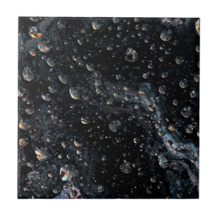 Azulejo De Cerâmica Gemstone Galáctico Droplets em uma Canvas cósmica