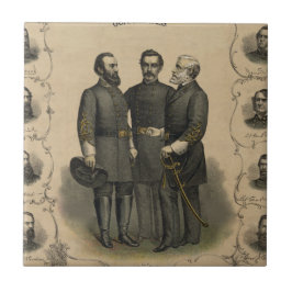 Azulejo De Cerâmica Generais Confederados 🎖️ Guerra Civil ⚔️ Heróis