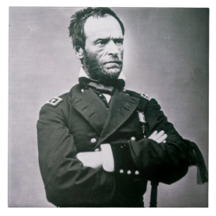 Azulejo De Cerâmica General William T. Sherman (1820-91) (foto de b/w)