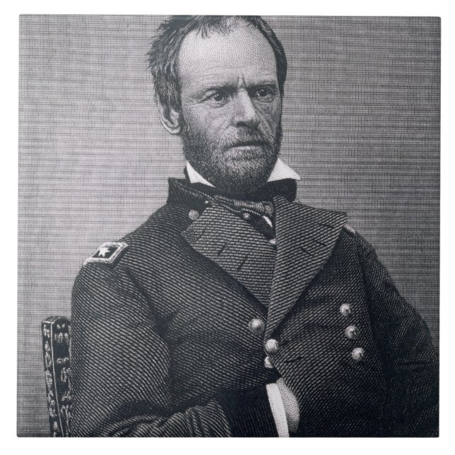 Azulejo De Cerâmica General William Tecumseh Sherman, gravado após a (Frente)