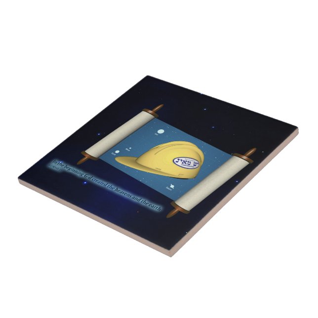 Azulejo De Cerâmica Gênesis 1:1 - Construção (Lateral)