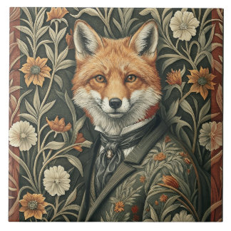 Azulejo De Cerâmica Gentleman Fox in Evening Attire Vintage Woodland