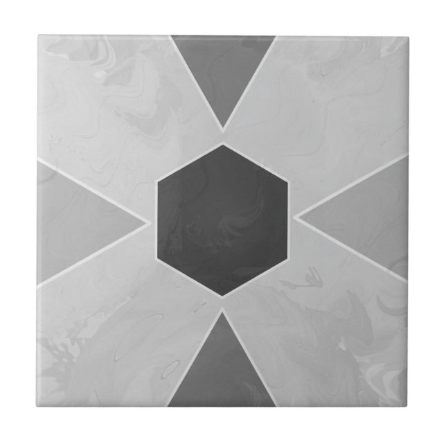 Azulejo De Cerâmica Geo Abstract Pastel Marble Gray (Frente)