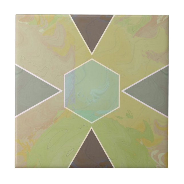 Azulejo De Cerâmica Geo Abstract Pastel Marble Olive Green (Frente)