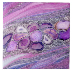 Azulejo De Cerâmica Geodes Crystal Flow - Purple e Violet