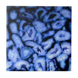 Azulejo De Cerâmica Geodes de Agato do Quartz Azul