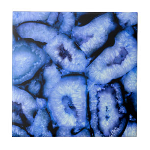 Azulejo De Cerâmica Geodes de Agato do Quartz Azul