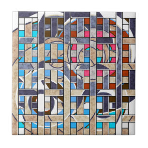 Azulejo De Cerâmica geometr da paisagem artística minimalista abstrat