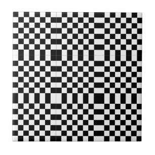 Azulejo De Cerâmica Geometria Baseada em Tabuleiro de Xadrez Decorativ