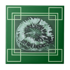 Azulejo De Cerâmica Geometria da Gema Verde