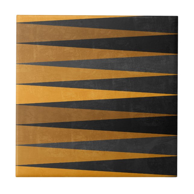 Azulejo De Cerâmica Geometric Black Yellow (Frente)