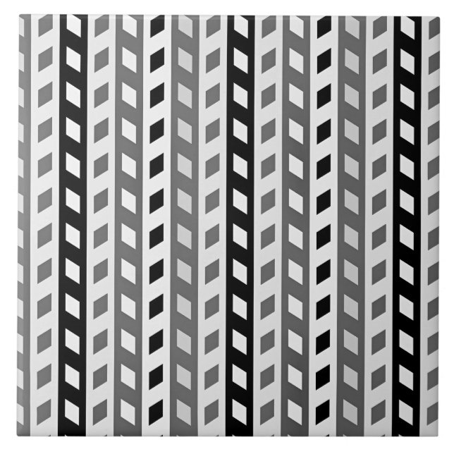 Azulejo De Cerâmica Geometric Design, gray, black, white, (Frente)