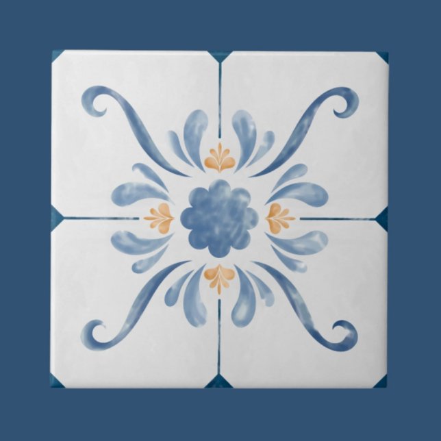 Azulejo De Cerâmica Geometric Flower Pattern Tile - Stylish and Elega (Criador carregado)