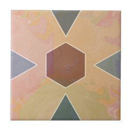 Azulejo De Cerâmica Geometric Pastel Marble Earthy