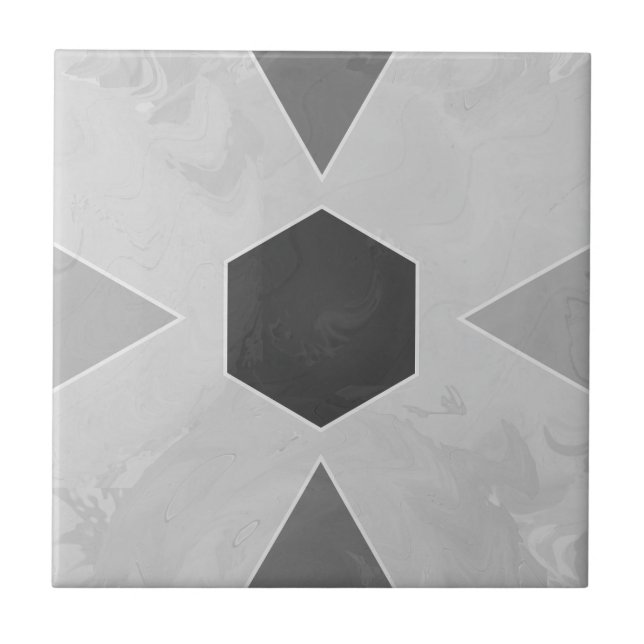 Azulejo De Cerâmica Geometric Pastel Marble Gray (Frente)