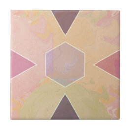 Azulejo De Cerâmica Geometric Pastel Marble Peach