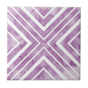 Azulejo De Cerâmica Geométrica da Aquarela de Plum Molho
