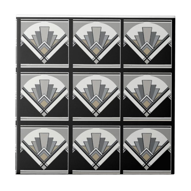 Azulejo De Cerâmica Geométrico Art Déco (Frente)