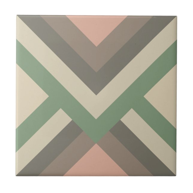 Azulejo De Cerâmica Geométrico Chic Moderno Cores Pastel (Frente)