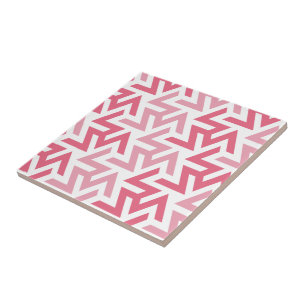 Azulejo De Cerâmica Geométrico do rosa e o branco