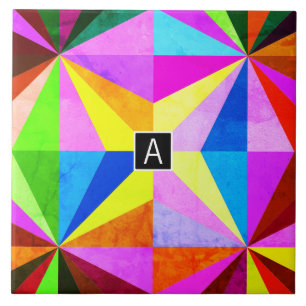 Azulejo De Cerâmica Geométrico multicolorido moderno e colorido   Mono
