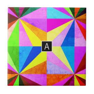 Azulejo De Cerâmica Geométrico multicolorido moderno e colorido Mono