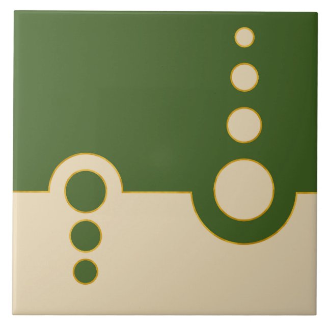 Azulejo De Cerâmica Geométrico, padrão abstrato, modernos, círculos (Frente)