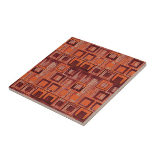 Azulejo De Cerâmica Geométrico Vermelho e Laranja