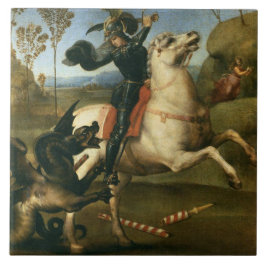 Azulejo De Cerâmica George e o Dragão (por Raphael)