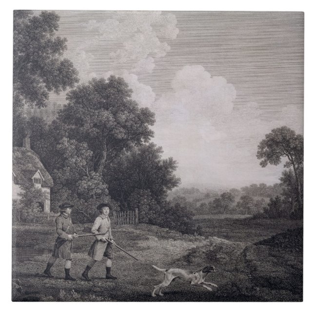 Azulejo De Cerâmica George Stubbs | que disparam, placa 2, gravada (Frente)